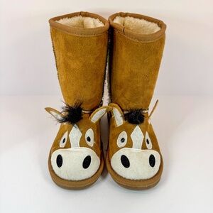 Kids Lazy One Horse Slipper Boots | UGG Style Animal Boots, Cozy Winter Novelty